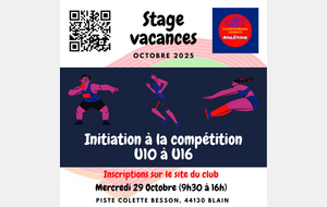 Stage vacances d'initiation à la compétition